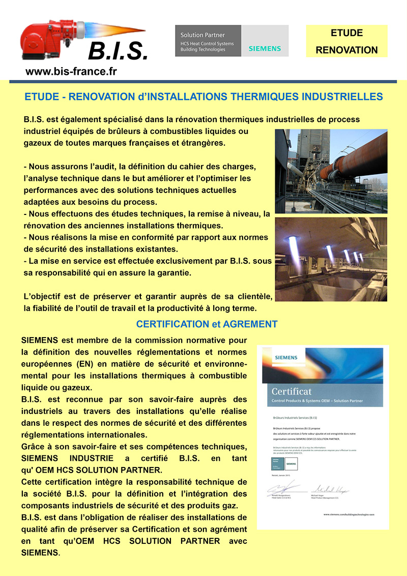 Rénovation d'installations thermiques industrielles